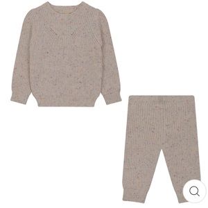 Speckled knit 2 pc set off white 12 month